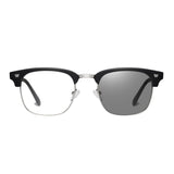Lisbon | Matte Black & Silver | Photochromic Blue Light Glasses - Optic-Blubluelightglasses