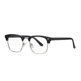 Lisbon | Matte Black & Silver | Photochromic Blue Light Glasses - Optic-Blubluelightglasses