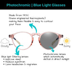 Arizona | Pink & Navy | Photochromic Blue Light Blocking Glasses - Optic-Blubluelightglasses