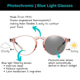 Arizona | Pink & Navy | Photochromic Blue Light Blocking Glasses - Optic-Blubluelightglasses